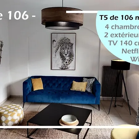 Daire Le 106 - Spacieux Elegant T5 - 106 M2 - De 1 A 4 Chambres - Wifi Exterieur Rodez